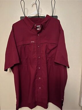 Men's Button-Down Shirt -  Burgundy / Crimson by Game Guard Gameguard